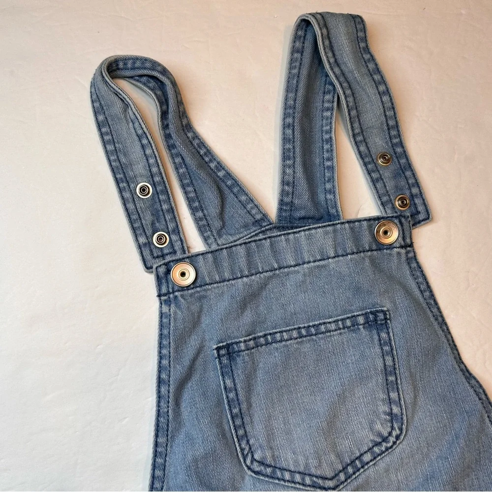 The Children's Place Girl’s Blue Denim Jeans Romper Overalls Sleeveless Size 10
